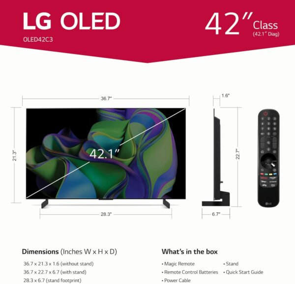 LG C3 Series 42-Inch Class OLED evo 4K Processor Smart TV - Image 2